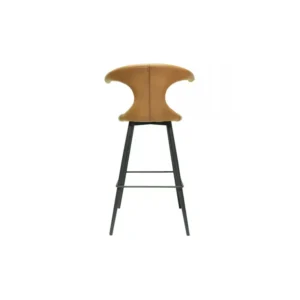 barstool – tan leather curve